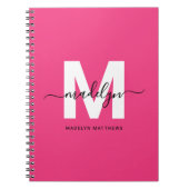 Personalized Pink Monogram ノートブック (正面)