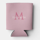 Personalized Pink Monogram Elegant Initial Name 缶クーラー (正面)