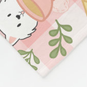 Personalized Pink Monogram Name Pastel High Tea フリースブランケット (角)