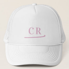 Personalized Pink Monogrammed Initials Minimalist  キャップ