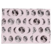 Personalized Pink Moon Phase Celestial Name Gift ラージペーパーバッグ (裏面)