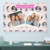 Personalized Pink Moon Phase Celestial Name Gift 横断幕 (トレードショー)