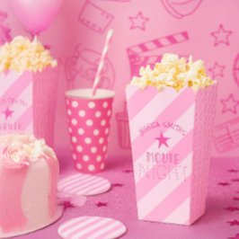 Personalized Pink Movie Night Popcorn Box フェイバーボックス