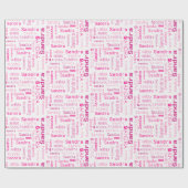 Personalized Pink Name Gift Wrapping Paper ラッピングペーパー (フラット)