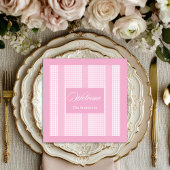 Personalized Pink Napkins Chic Modern Table Set