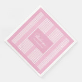 Personalized Pink Napkins Chic Modern Table Set (コーナー)