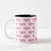 Personalized Pink New Mom Monogram Established ツートーンマグカップ (左)