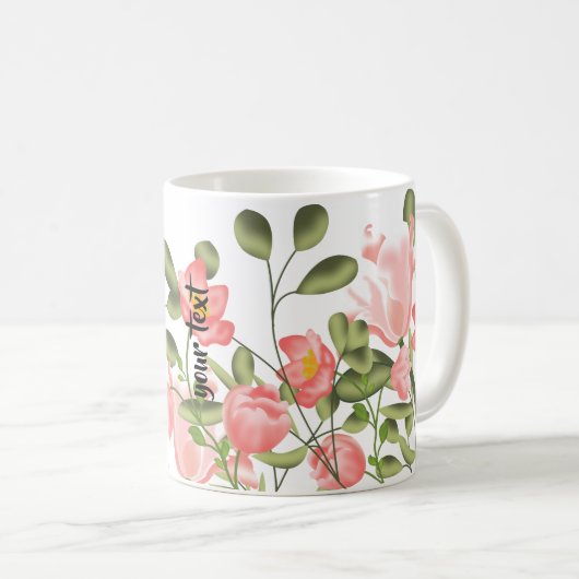 Personalized Pink Paradise コーヒーマグカップ (正面右)