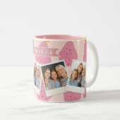 Personalized Pink Pear Pattern Cute Girly Fruit ツートーンマグカップ (正面右)