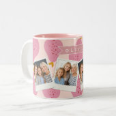 Personalized Pink Pear Pattern Cute Girly Fruit ツートーンマグカップ (正面左)