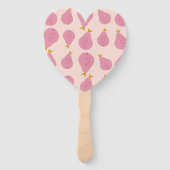 Personalized Pink Pear Pattern Cute Girly Fruit ハンドファン (裏面)