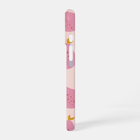 Personalized Pink Pear Pattern Cute Girly Fruit iPhone 16ケース (左側面)