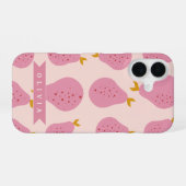 Personalized Pink Pear Pattern Cute Girly Fruit iPhone 16ケース (裏面横)