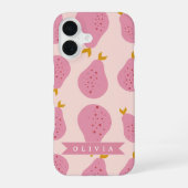 Personalized Pink Pear Pattern Cute Girly Fruit iPhone 16ケース (裏面)