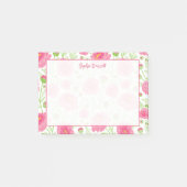 Personalized Pink Peonies Garden ポストイット (正面)