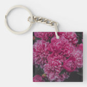 Personalized Pink Peony Flower Elegant キーホルダー (正面)