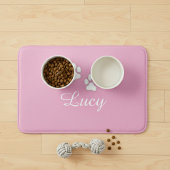 Personalized Pink Pet Feeding Mat with Name バスマット