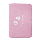 Personalized Pink Pet Feeding Mat with Name バスマット (正面縦)