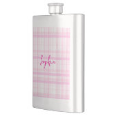 Personalized Pink Plaid Classic Flask with Name フラスク (左)