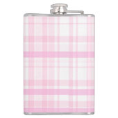 Personalized Pink Plaid Flask  with Name  フラスク (裏面)