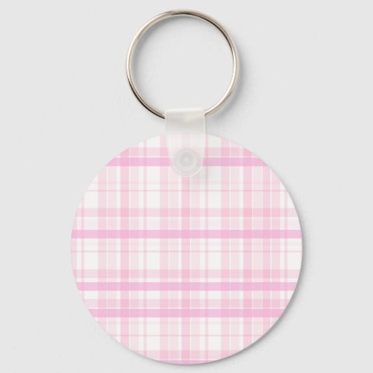 Personalized Pink Plaid keychain  with Name  キーホルダー (裏面)