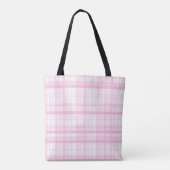 Personalized Pink Plaid Name Tote Bag トートバッグ (裏面)