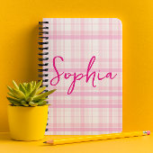 Personalized Pink Plaid Planner with Name  プランナー手帳