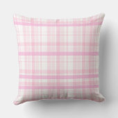 Personalized Pink Plaid throw pillow with Name  クッション (裏面)
