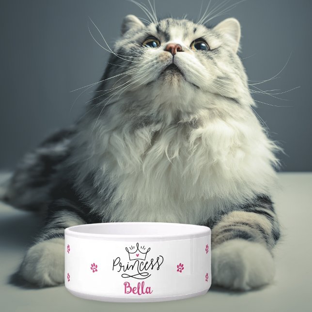 Personalized Pink Princess Cat  ボウル (クリエイターアップロード済み)