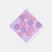 Personalized Pink Purple Floral Birthday Napkins スタンダードカクテルナプキン (角)