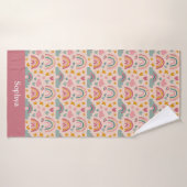 Personalized Pink Rainbow Kids バスタオル (バスタオル)