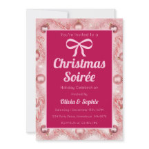 Personalized Pink Retro Christmas Party