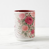 Personalized Pink Rose Floral Hair Woman Elegant  マグカップ (中央)