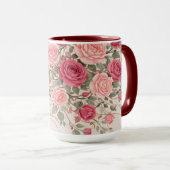 Personalized Pink Rose Floral Hair Woman Elegant  マグカップ (正面右)