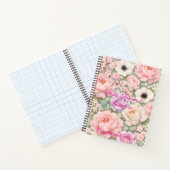 Personalized Pink Roses Spiral Notebook Women's ノートブック (内部)