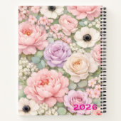 Personalized Pink Roses Spiral Notebook Women's ノートブック (裏面)