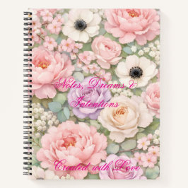 Personalized Pink Roses Spiral Notebook Women's ノートブック