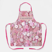 Personalized Pink Sequin Shimmer エプロン (正面)