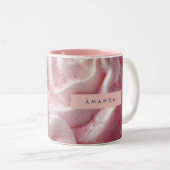 Personalized Pink Sparkle Whipped Cream ツートーンマグカップ (正面右)
