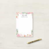 Personalized Pink Spring Flowers  ポストイット (デスク上)