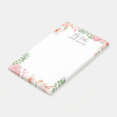 Personalized Pink Spring Flowers  ポストイット (アングル)