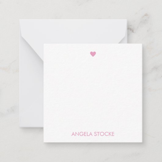 Personalized Pink Stripe ノートカード (正面)