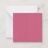 Personalized Pink Stripe ノートカード (裏面)