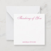 Personalized Pink Stripe ノートカード (正面)