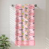 Personalized Pink Summer Vibes ビーチタオル