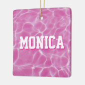 Personalized Pink Swimmer or Diver Photo セラミックオーナメント (左)