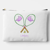Personalized Pink Tennis Rackets with Whale Covers アクセサリーポーチ (正面)