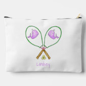 Personalized Pink Tennis Rackets with Whale Covers アクセサリーポーチ (裏面)