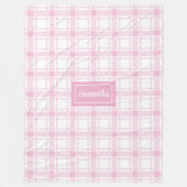 Personalized Pink Throw Chic Pastel Aesthetic フリースブランケット (正面)