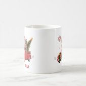 Personalized Pink Truck Christmas コーヒーマグカップ (中央)
